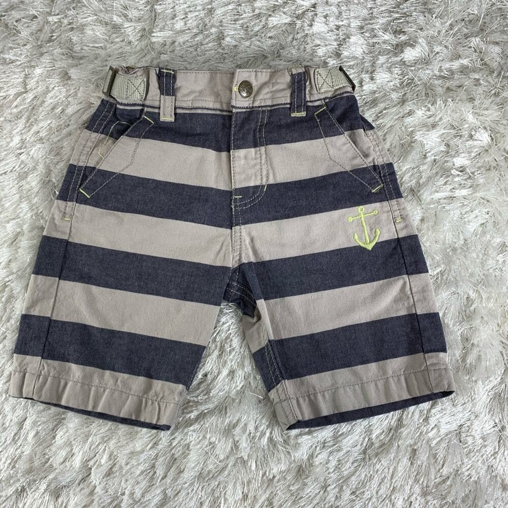 Sergent Major Striped Shorts Anchor 4 Yr Tan Navy